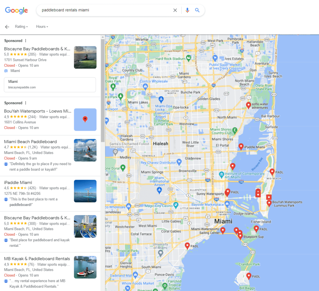 paddle board rentals