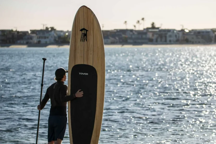 wooden paddleboard