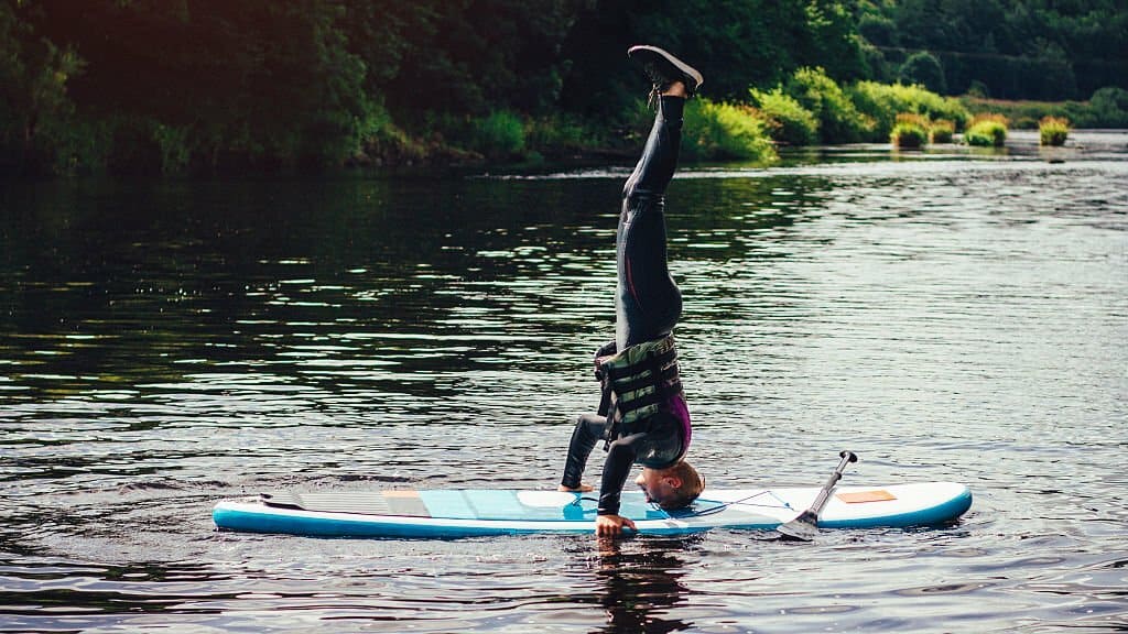 paddle board yoga