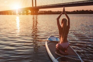paddle board yoga