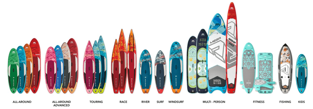 range of aquamarine .sup board options