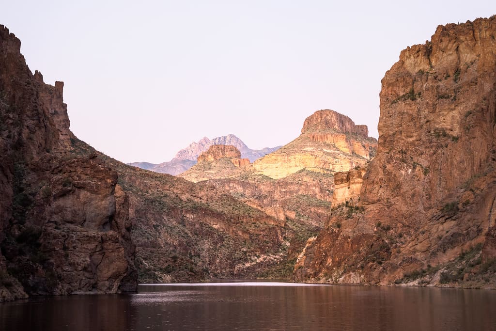 Painted cliffs in Canyon Lake, Arizona